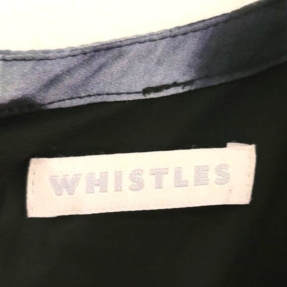 Whistles Silk Blend Blue Tones Ruched Full Back Zip Bodycon Dress 6 - Picture 3 of 12